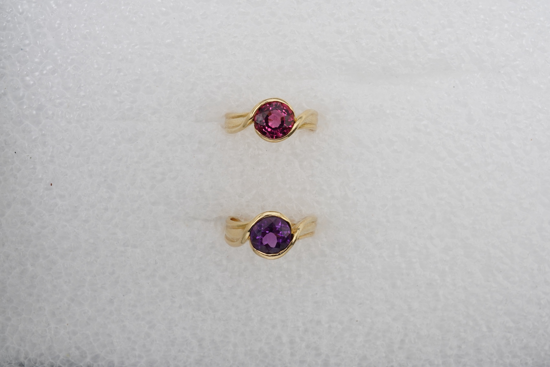 Angela Cummings, two gem-set rings, circa 1988